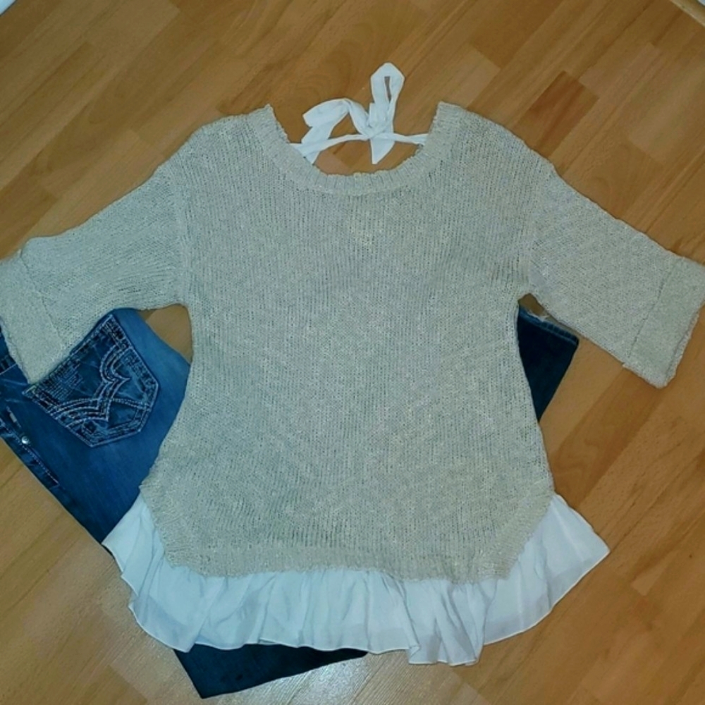 Layered Look Top with Tie Back